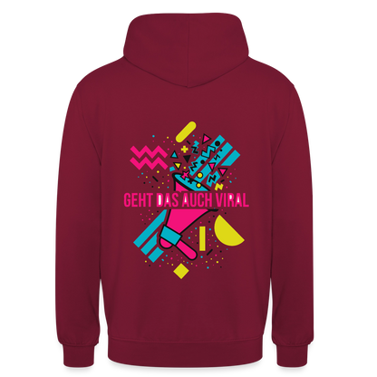 Geht das auch viral? Memphis-Motiv Motiv-Hoodie unisex, Farbe Bordeaux
