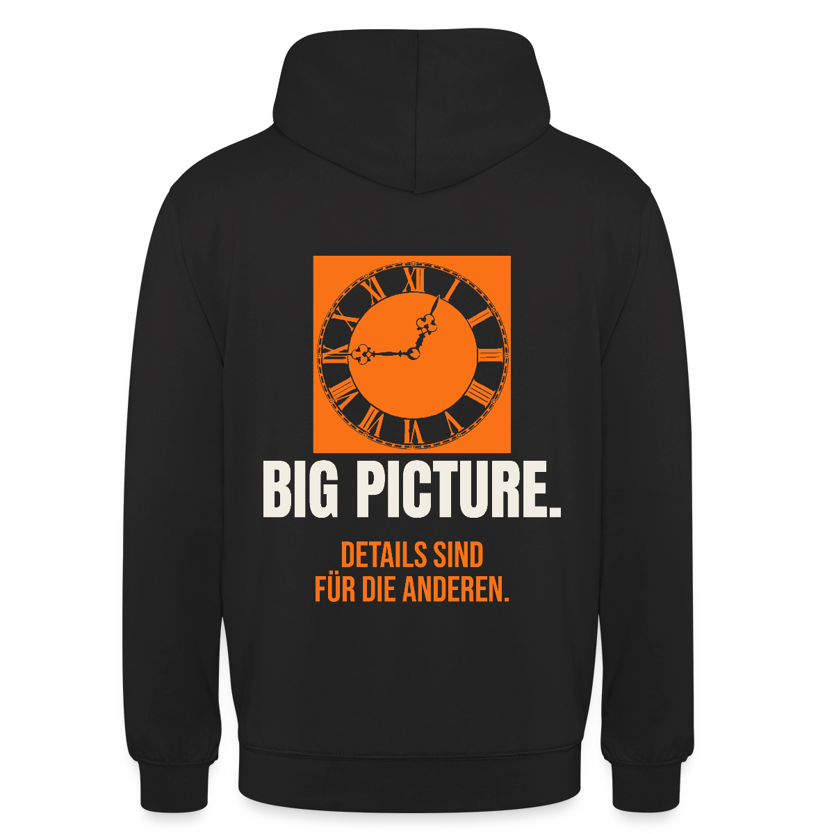 Big Picture. Details sind für die anderen. Motiv-Hoodie unisex, Farbe Schwarz