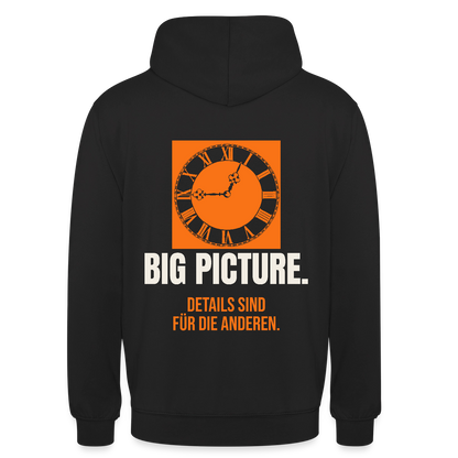 Big Picture. Details sind für die anderen. Motiv-Hoodie unisex, Farbe Schwarz