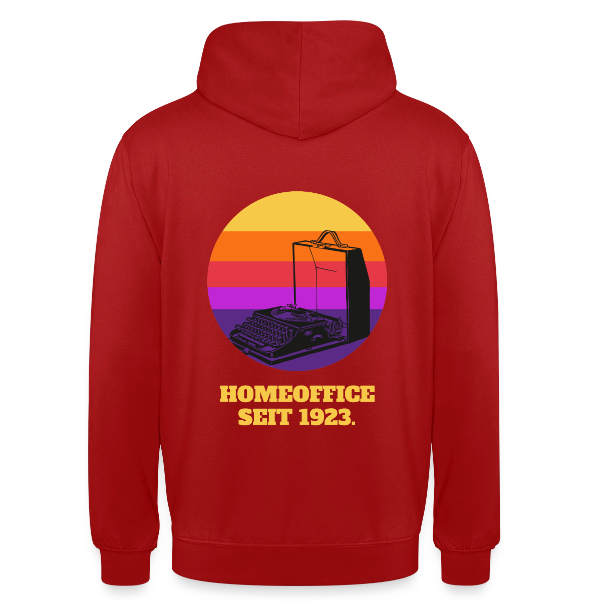 Homeoffice seit 1923 Motiv-Hoodie unisex, Farbe Rot