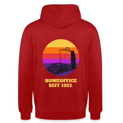 Homeoffice seit 1923 Motiv-Hoodie unisex, Farbe Rot