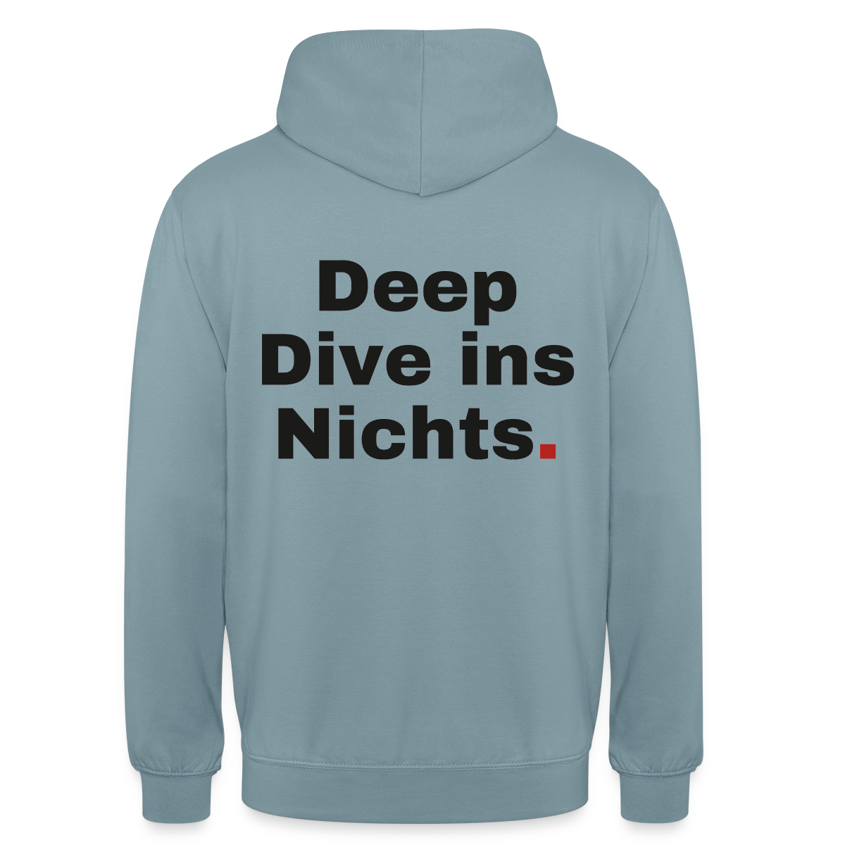 Deep Dive ins Nichts. Motiv-Hoodie unisex, Farbe Nebelblau