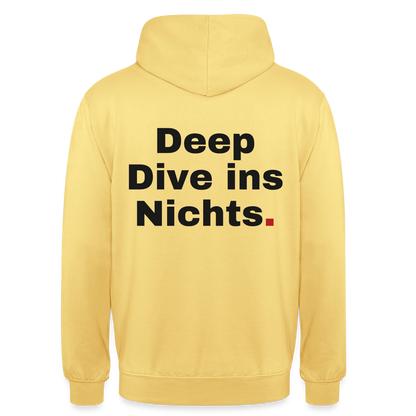 Deep Dive ins Nichts. Motiv-Hoodie unisex, Farbe Zitronengelb