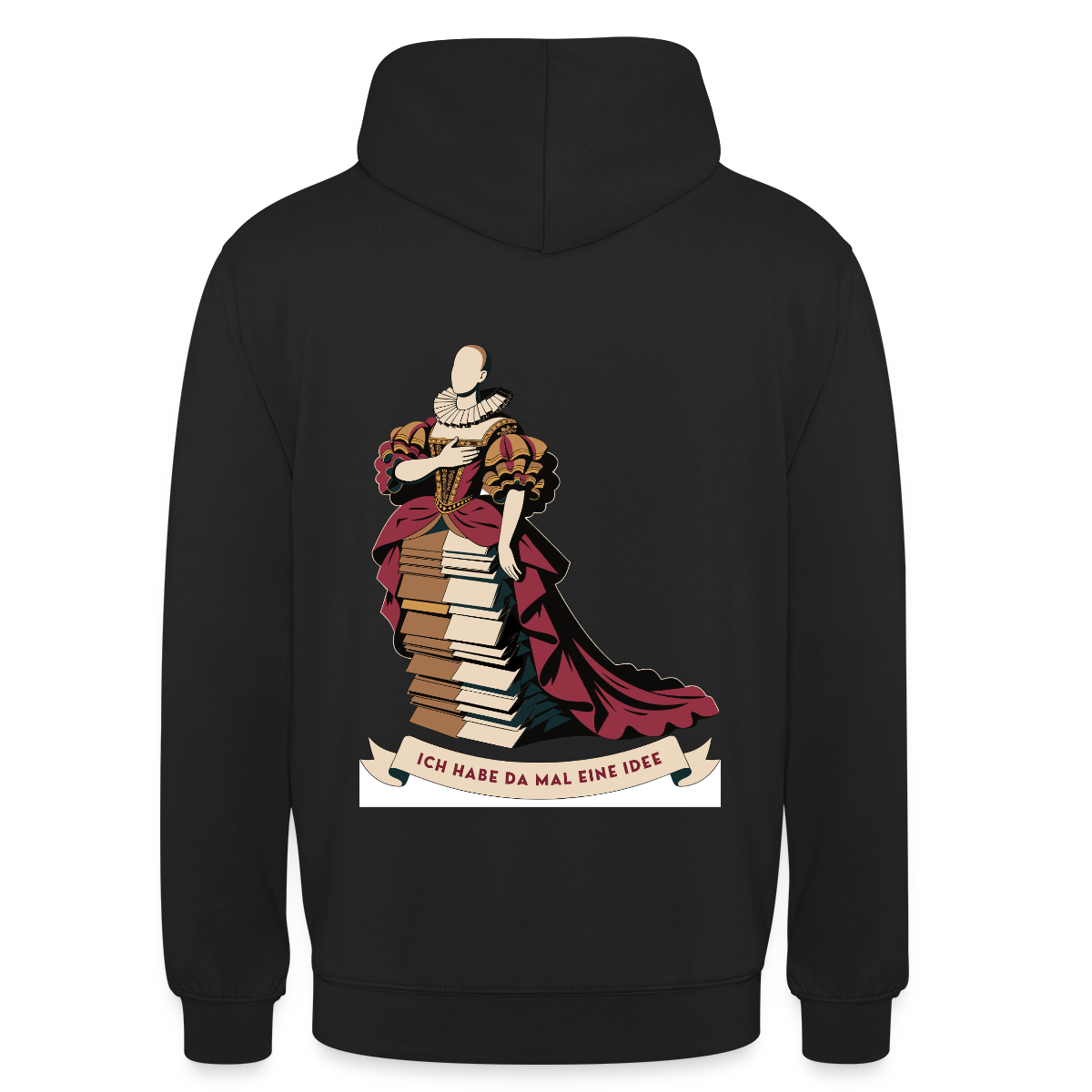 "Ich habe da mal eine Idee. Barock-Motiv" Motiv-Hoodie unisex, Farbe Schwarz
