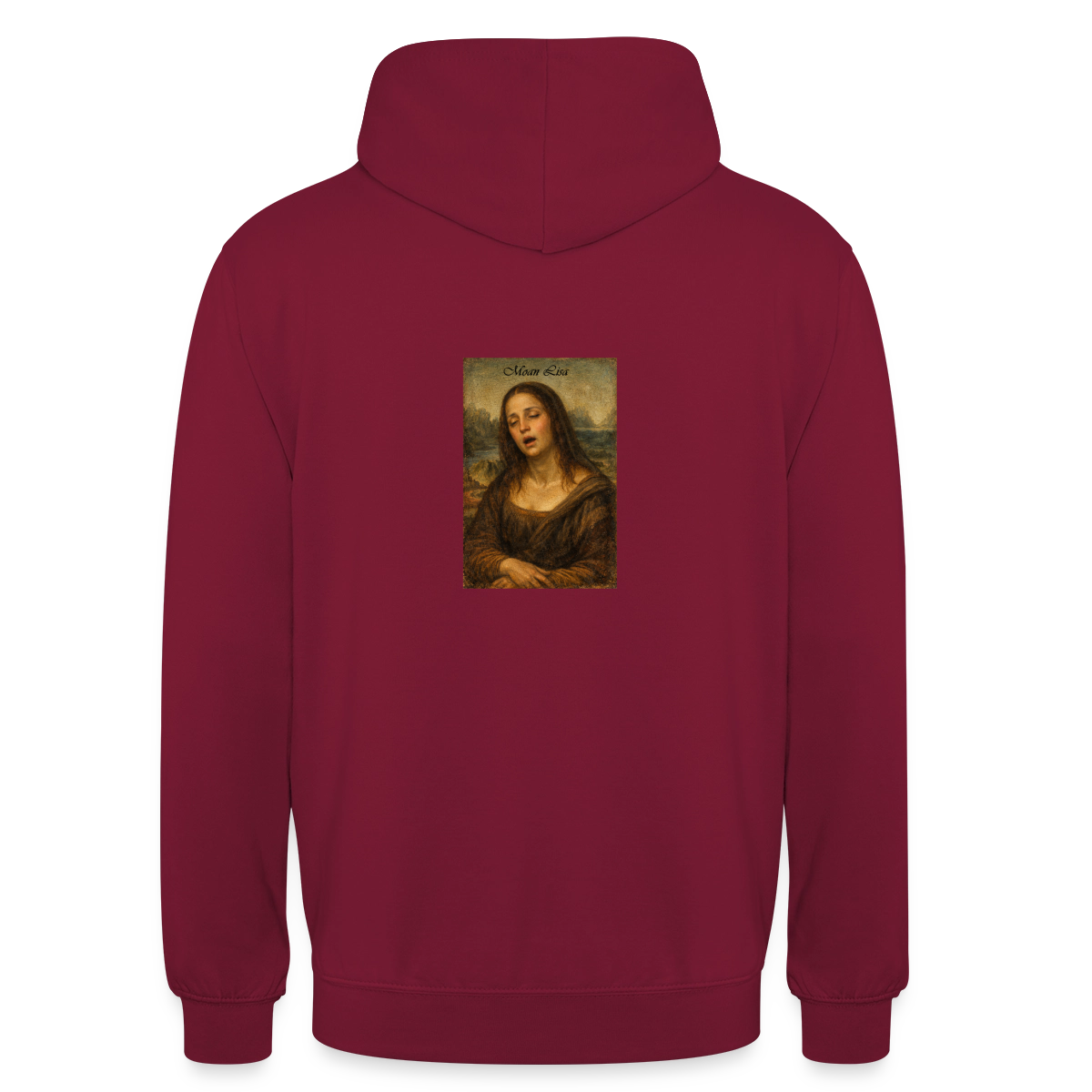 Moan Lisa Motiv-Hoodie unisex, Farbe Bordeaux