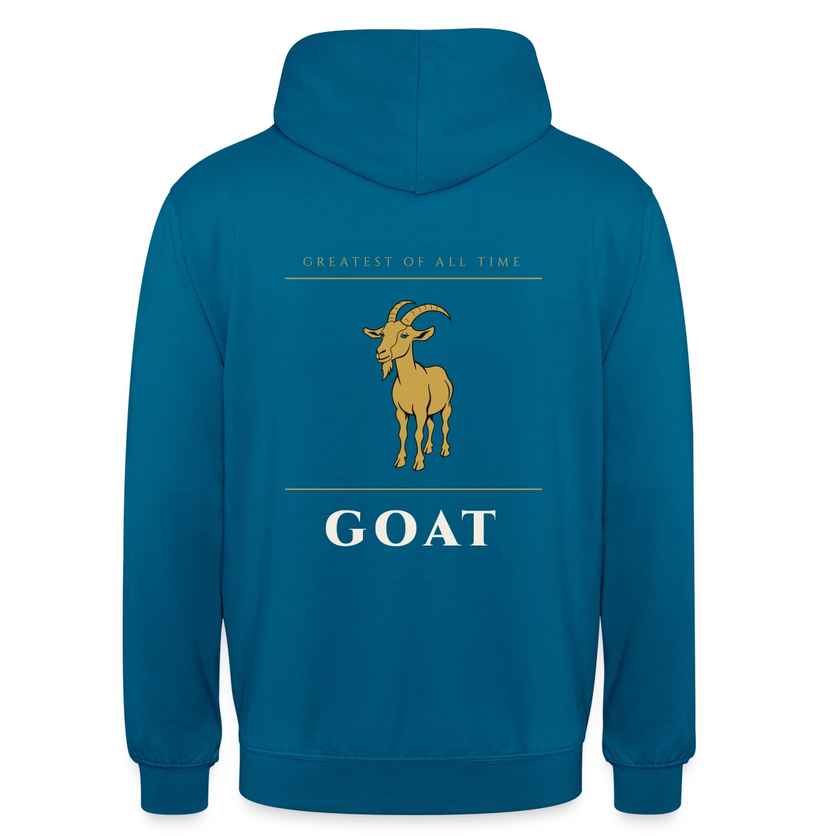 GOAT. Greatest of all time. Motiv-Hoodie unisex, Farbe Tiefseeblau