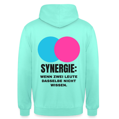 Synergie: Wenn zwei Leute dasselbe nicht wissen. Motiv-Hoodie unisex, Farbe Mint