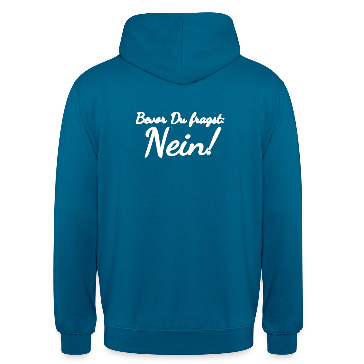 Bevor Du fragst: Nein! Motiv-Hoodie unisex, Farbe Tiefseeblau
