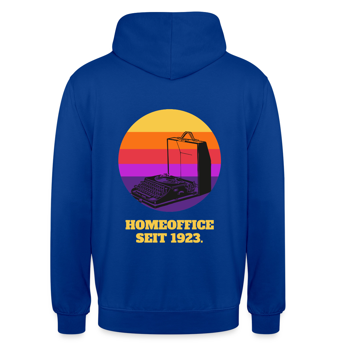 Homeoffice seit 1923 Motiv-Hoodie unisex, Farbe Royalblau
