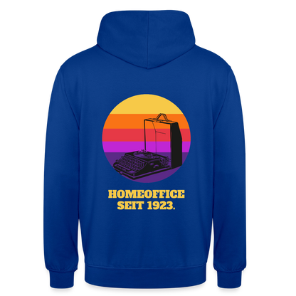 Homeoffice seit 1923 Motiv-Hoodie unisex, Farbe Royalblau