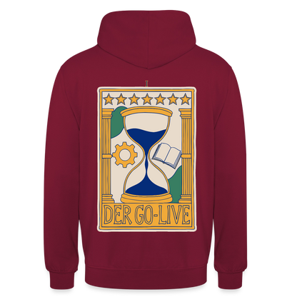 Der Go-Live. Tarot-Motiv Motiv-Hoodie unisex, Farbe Bordeaux