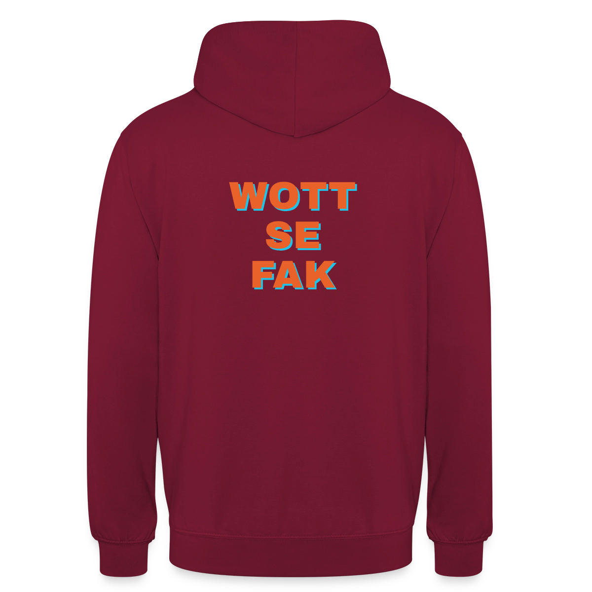 Wott se fak. Block-Motiv Motiv-Hoodie unisex, Farbe Bordeaux