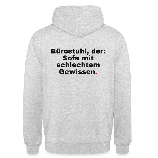 Bürostuhl, der Motiv-Hoodie unisex, Farbe Hellgrau meliert