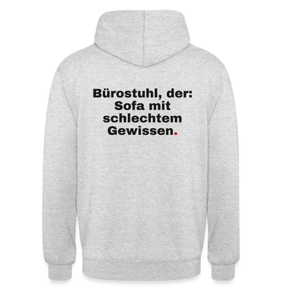 Bürostuhl, der Motiv-Hoodie unisex, Farbe Hellgrau meliert