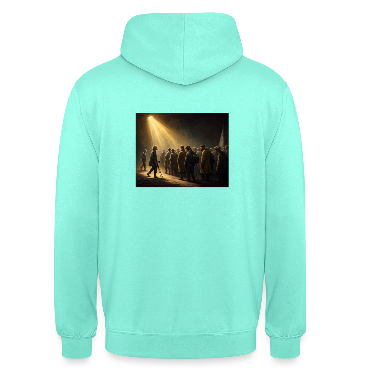 Das Teamfoto. Renaissance-Motiv Motiv-Hoodie unisex, Farbe Mint