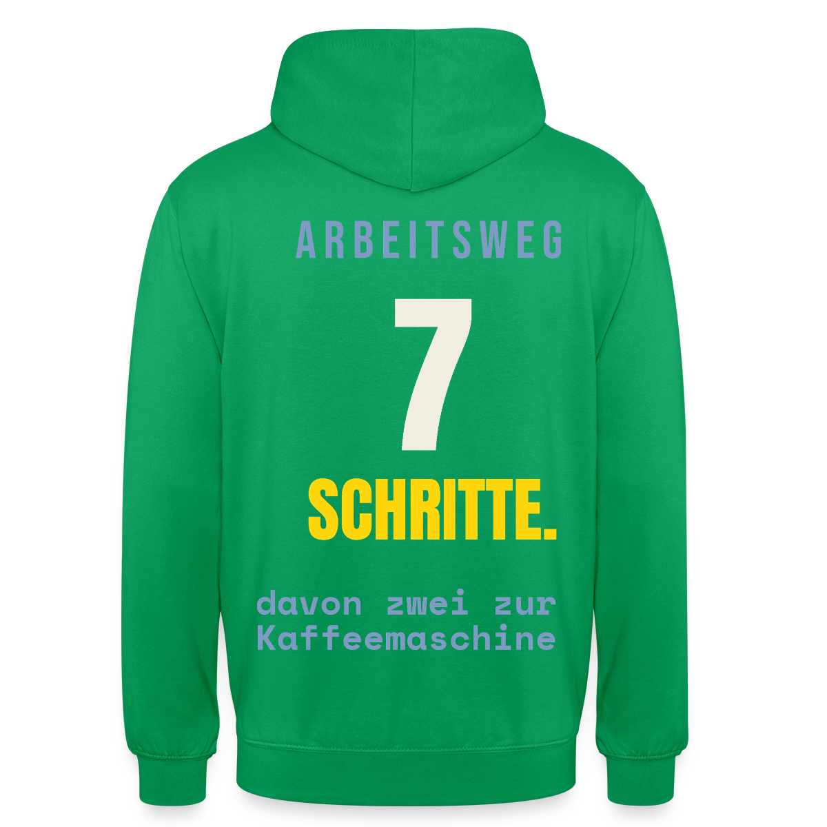 Arbeitsweg: sieben Schritte Motiv-Hoodie unisex, Farbe Kelly Green