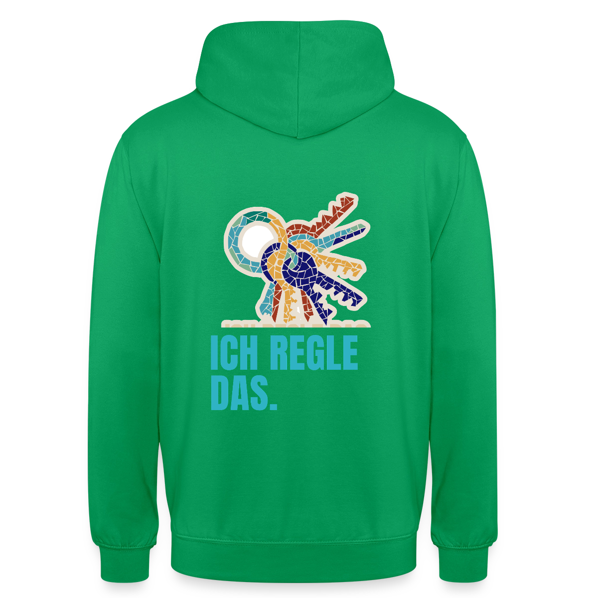 Ich regle das. Mosaik-Motiv Motiv-Hoodie unisex, Farbe Kelly Green