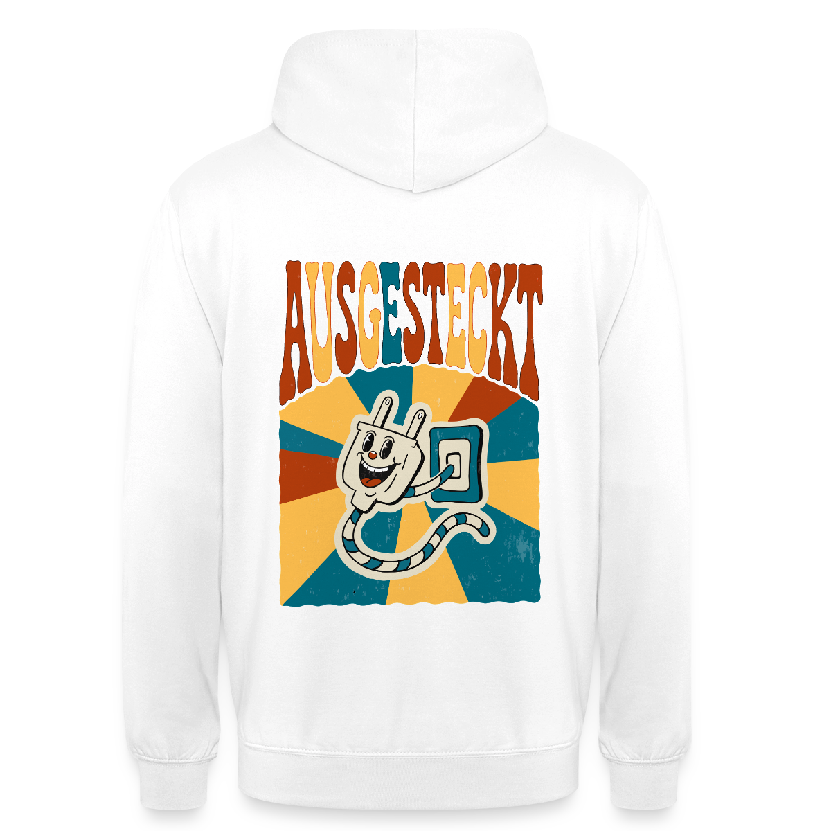 "Ausgesteckt. Midcentury-Motiv" Motiv-Hoodie unisex, Farbe Weiß