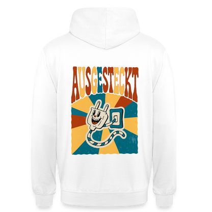 "Ausgesteckt. Midcentury-Motiv" Motiv-Hoodie unisex, Farbe Weiß