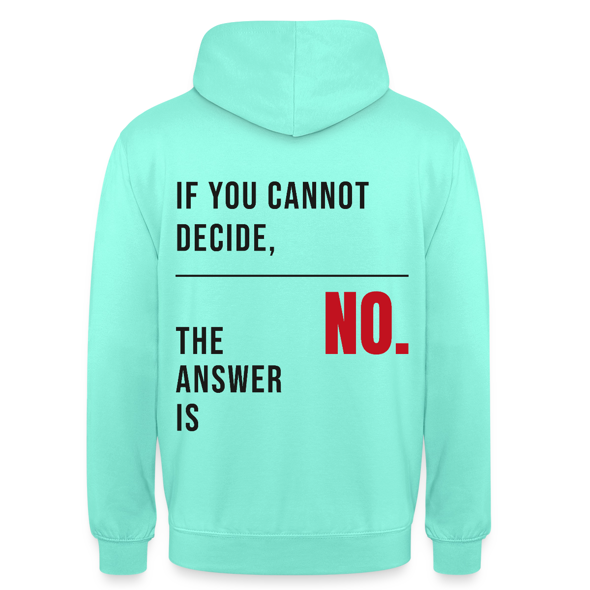 If you cannot decide, the answer is no. Motiv-Hoodie unisex, Farbe Mint