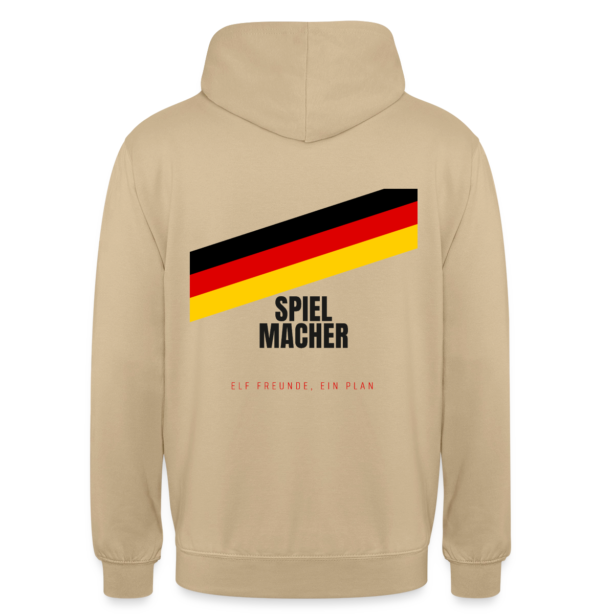 Spielmacher. Elf Freunde, ein Plan. Motiv-Hoodie unisex, Farbe Beige