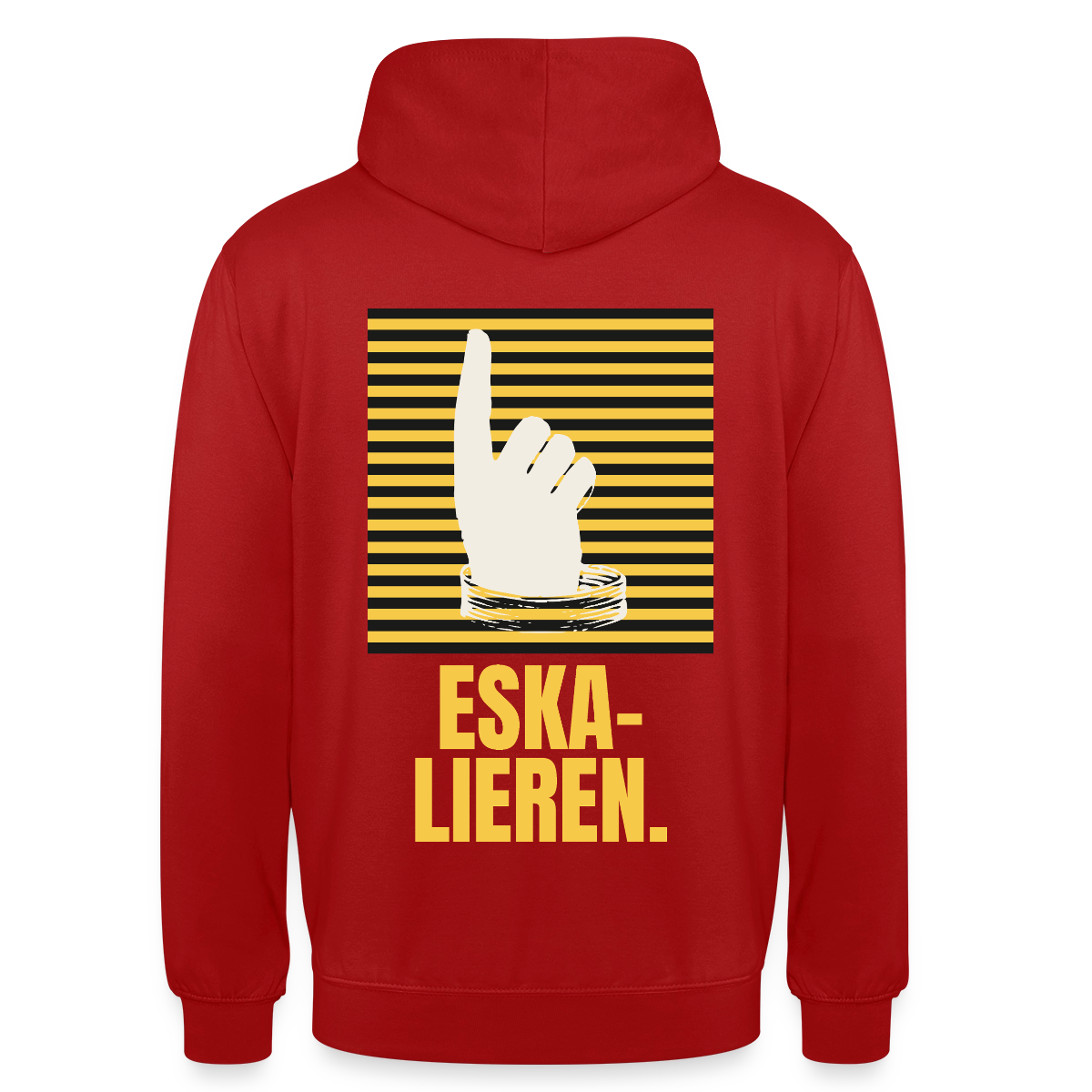 "Eskalieren." Motiv-Hoodie unisex, Farbe Rot