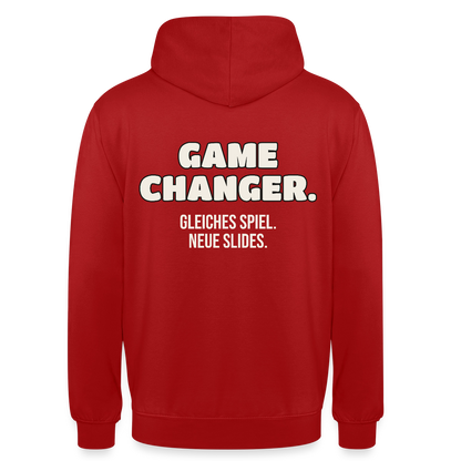 Game Changer. Gleiches Spiel. Neue Slides. Motiv-Hoodie unisex, Farbe Rot