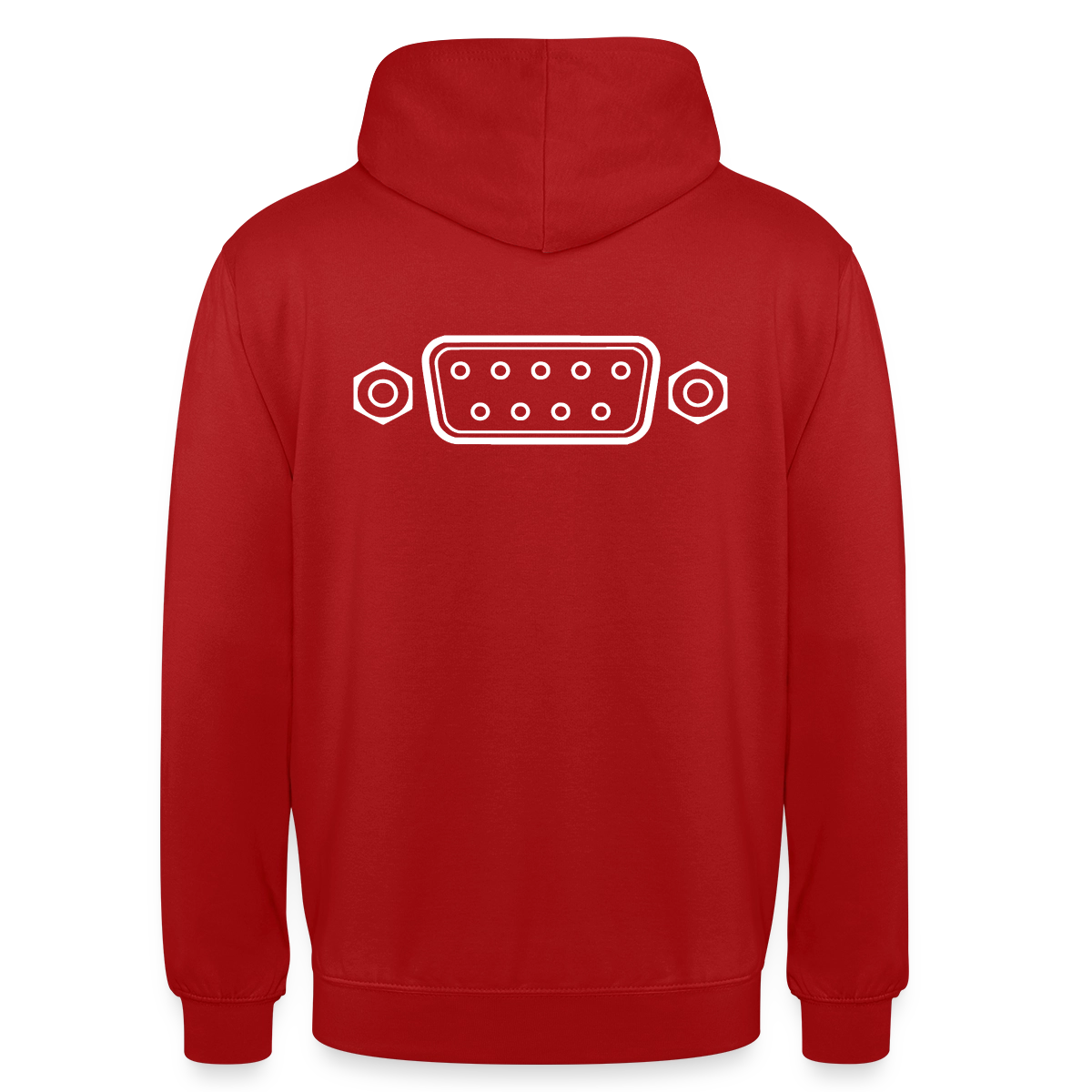 "RS-232" Motiv-Hoodie unisex, Farbe Rot