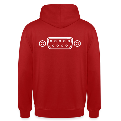 "RS-232" Motiv-Hoodie unisex, Farbe Rot