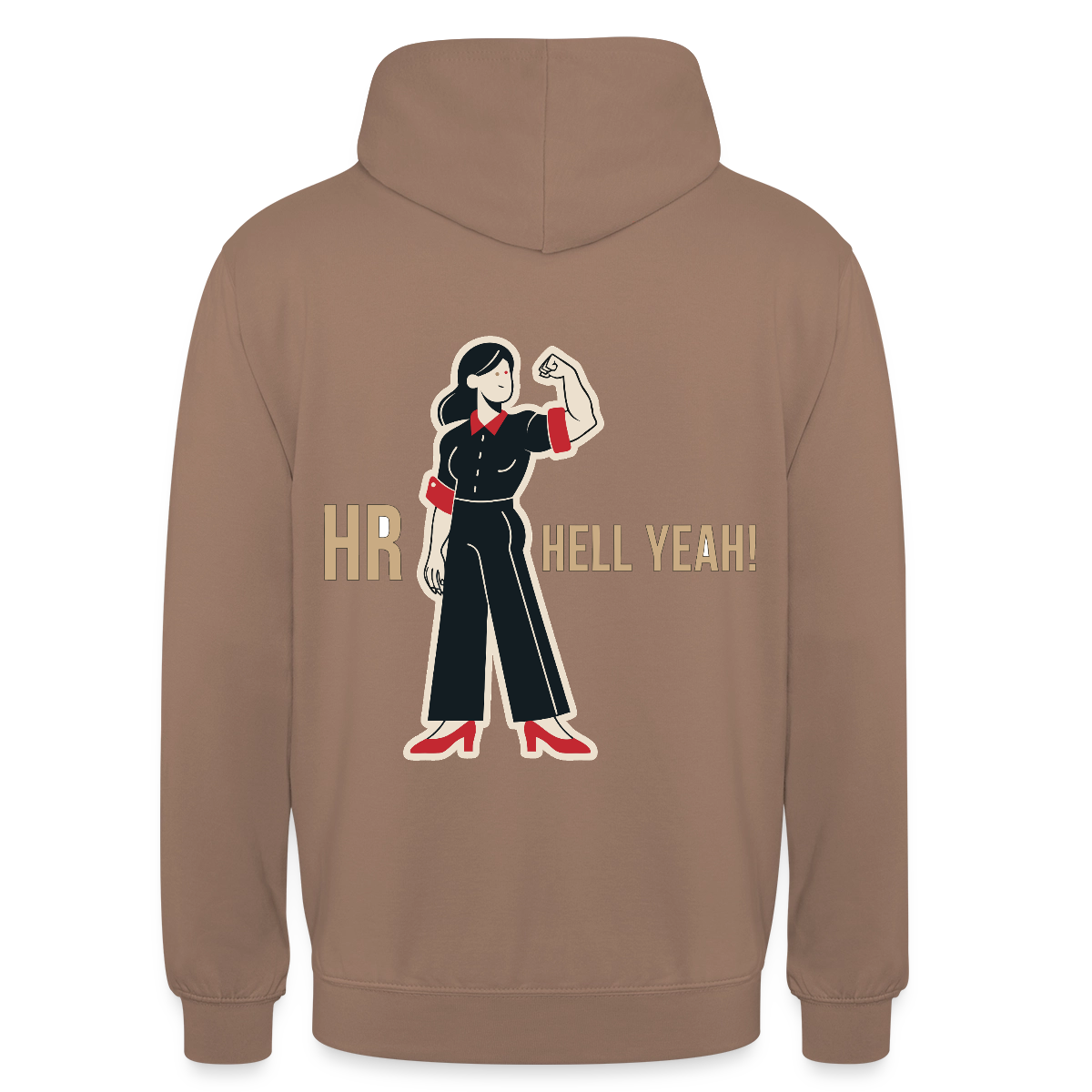 HR. Hell yeah! Motiv-Hoodie unisex, Farbe Mokka