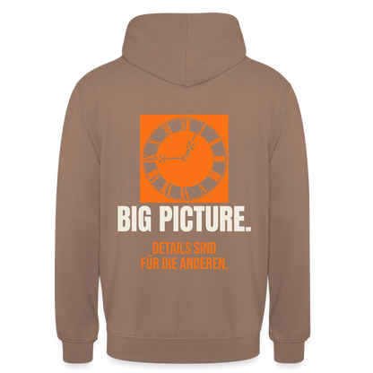 Big Picture. Details sind für die anderen. Motiv-Hoodie unisex, Farbe Mokka