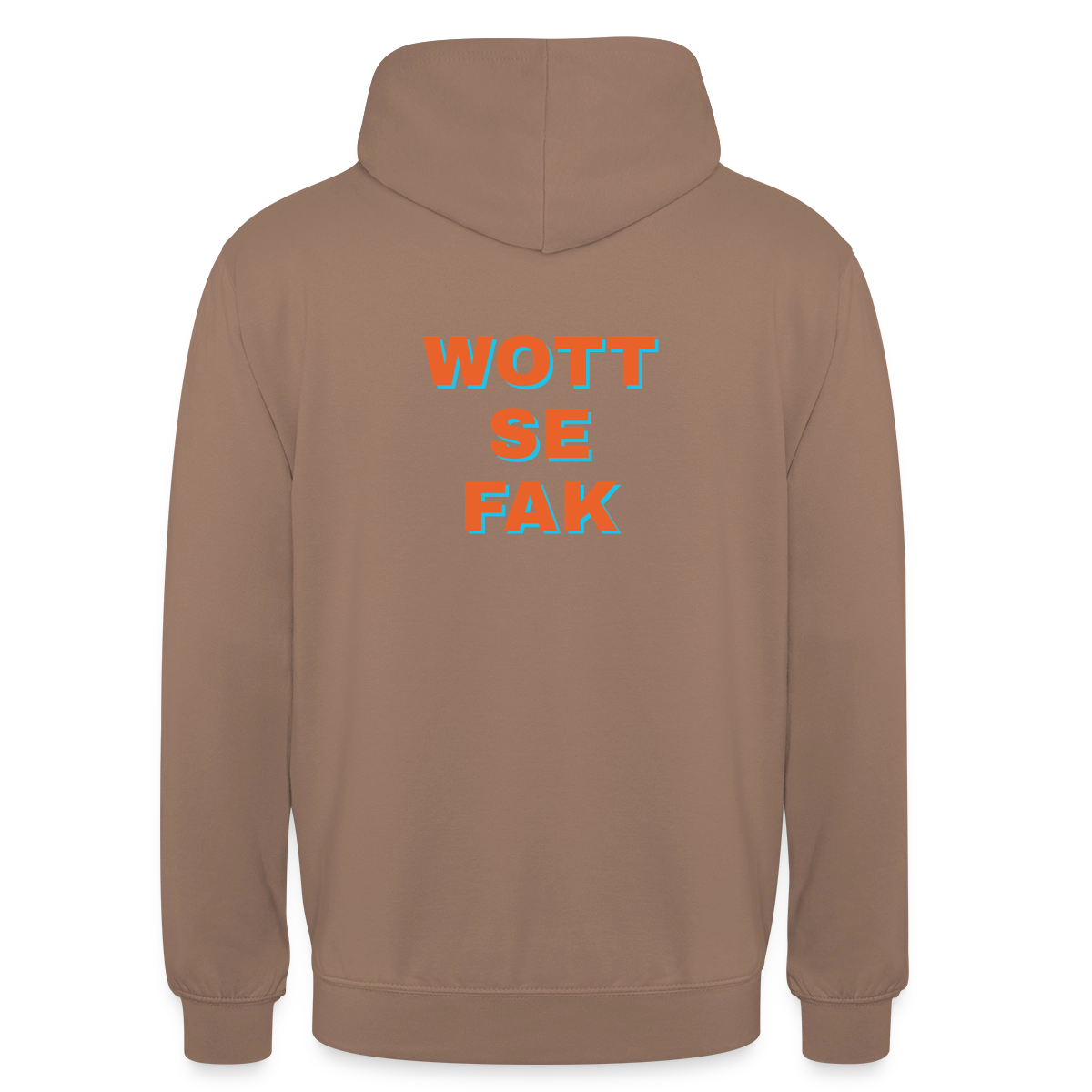 Wott se fak. Block-Motiv Motiv-Hoodie unisex, Farbe Mokka