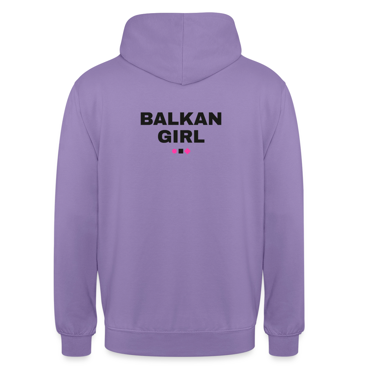 Balkan Girl. Block-Motiv Motiv-Hoodie unisex, Farbe Lavendel