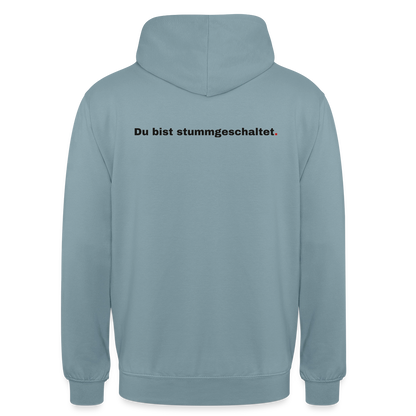 Du bist stummgeschaltet Motiv-Hoodie unisex, Farbe Nebelblau