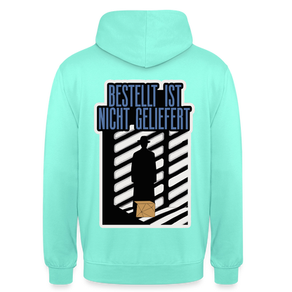 "Bestellt ist nicht geliefert. Film-noir-Motiv" Motiv-Hoodie unisex, Farbe Mint