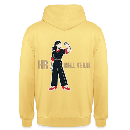 HR. Hell yeah! Motiv-Hoodie unisex, Farbe Zitronengelb