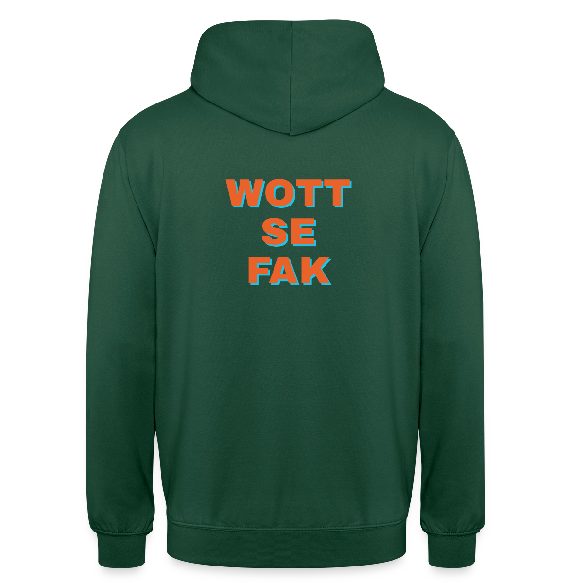Wott se fak. Block-Motiv Motiv-Hoodie unisex, Farbe Flaschengrün