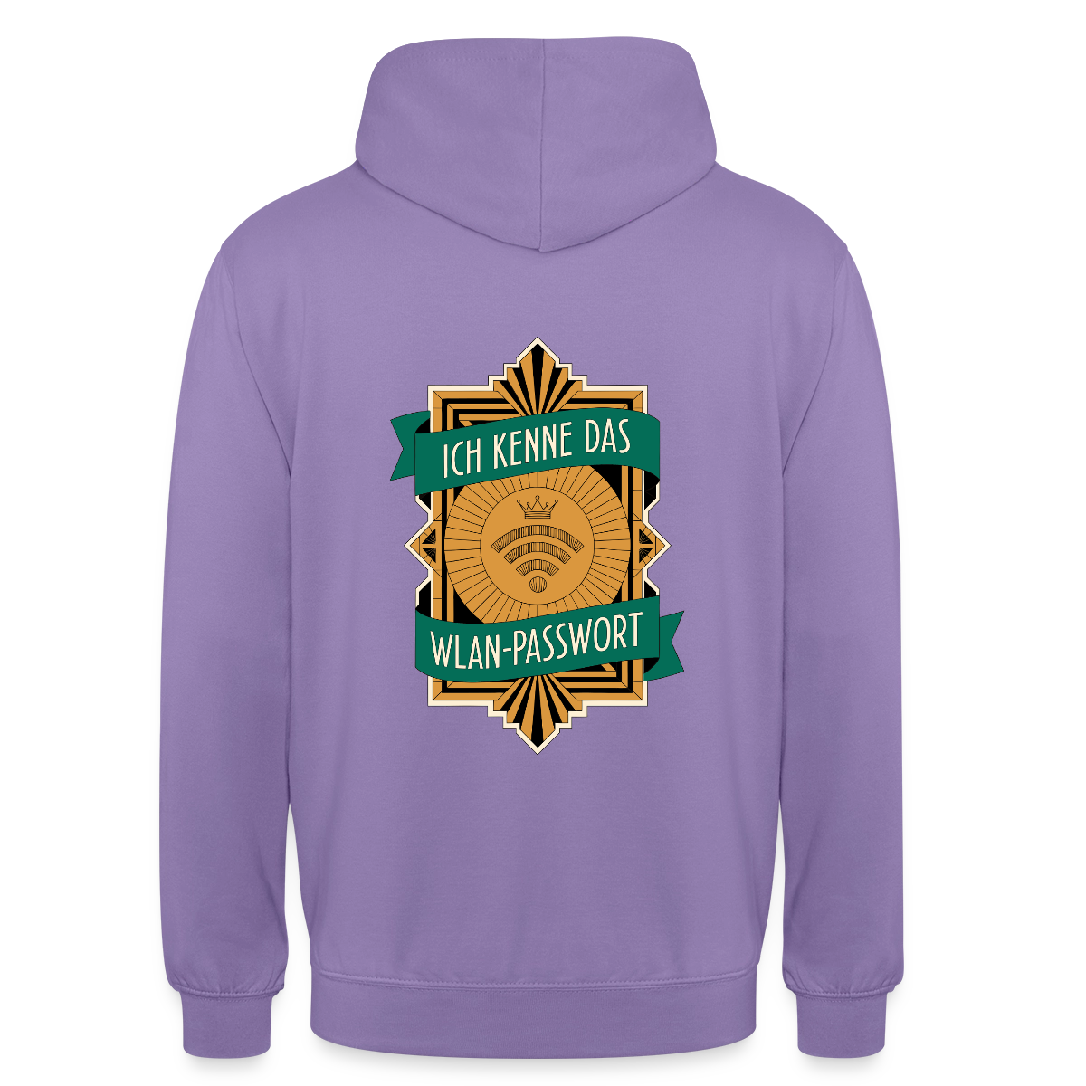 Ich kenne das WLAN-Passwort. Motiv-Hoodie unisex, Farbe Lavendel