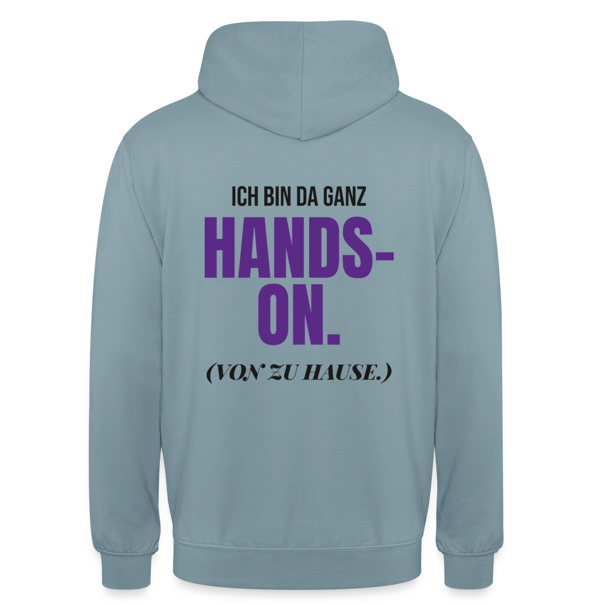 Hands-on von zu Hause Motiv-Hoodie unisex, Farbe Nebelblau