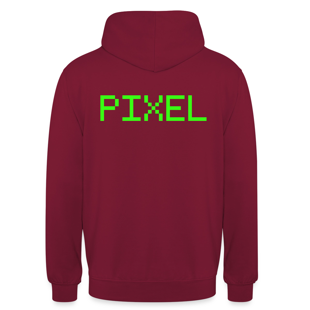 Pixel. Phosphor-Motiv Motiv-Hoodie unisex, Farbe Bordeaux