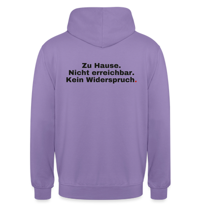 Kein Widerspruch Motiv-Hoodie unisex, Farbe Lavendel