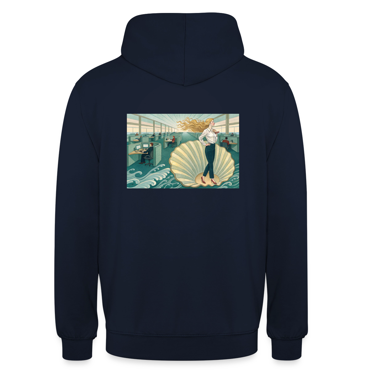 Die Chefin. Renaissance-Motiv Motiv-Hoodie unisex, Farbe Navy