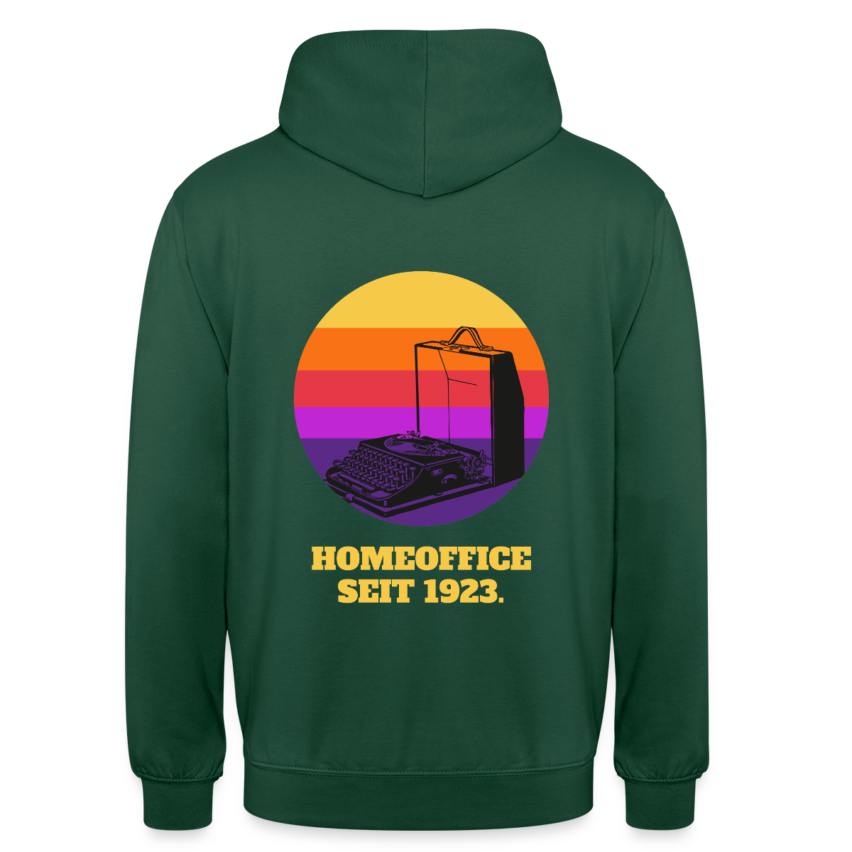 Homeoffice seit 1923 Motiv-Hoodie unisex, Farbe Flaschengrün
