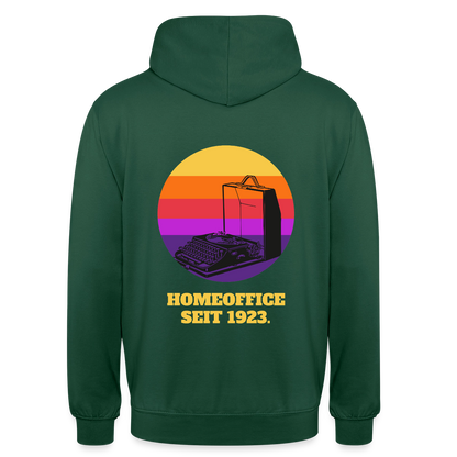 Homeoffice seit 1923 Motiv-Hoodie unisex, Farbe Flaschengrün