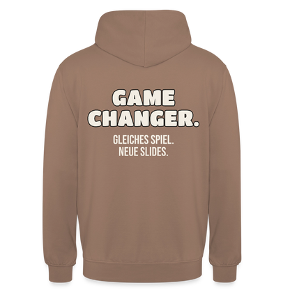 Game Changer. Gleiches Spiel. Neue Slides. Motiv-Hoodie unisex, Farbe Mokka