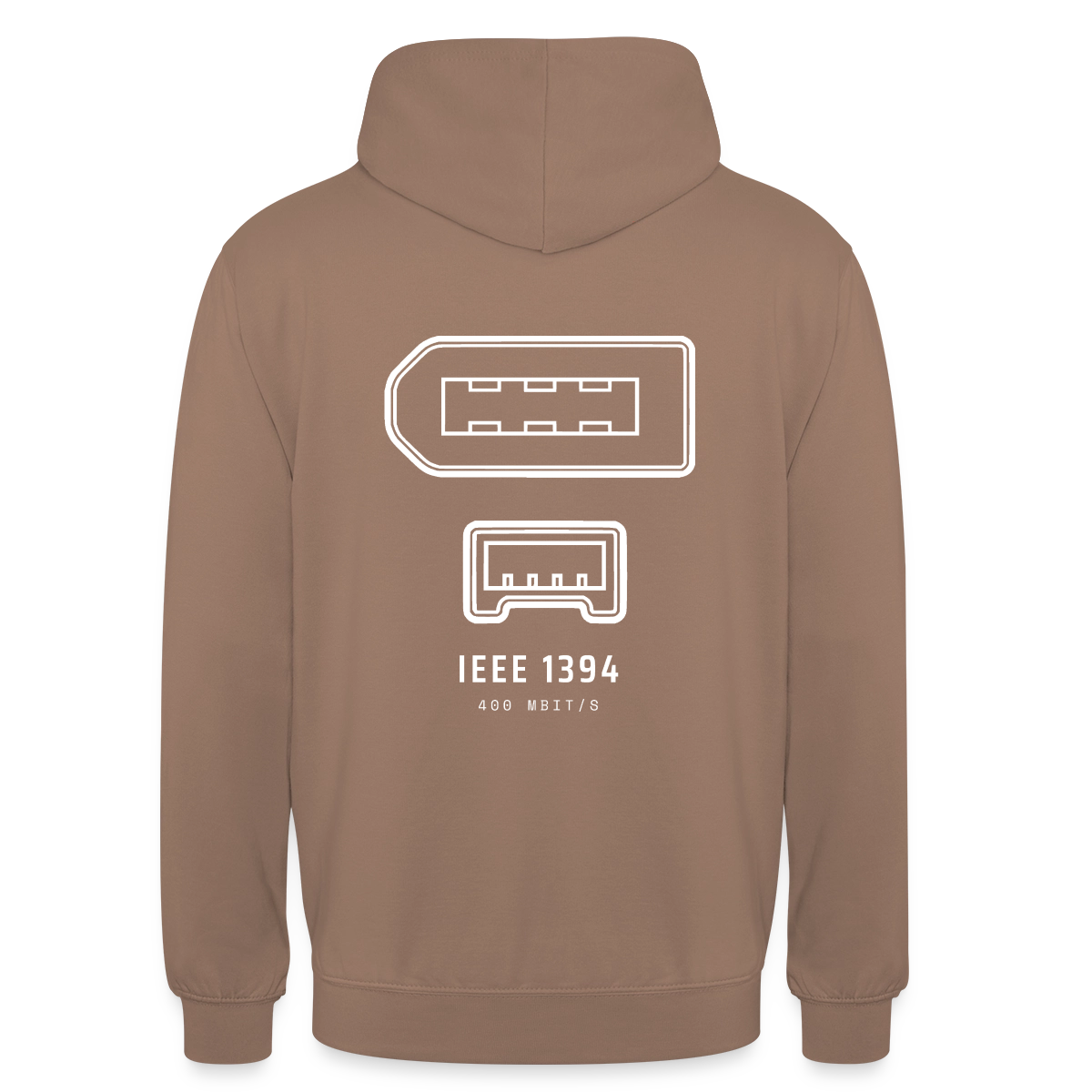 "IEEE 1394, 400 Mbit/s" Motiv-Hoodie unisex, Farbe Mokka