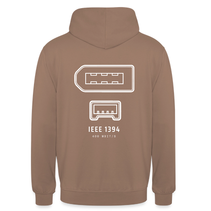 "IEEE 1394, 400 Mbit/s" Motiv-Hoodie unisex, Farbe Mokka