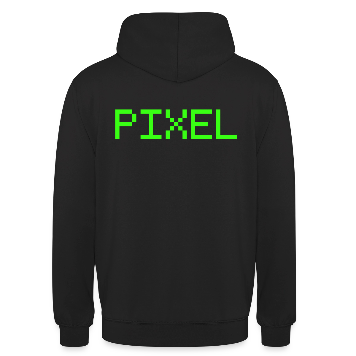 Pixel. Phosphor-Motiv Motiv-Hoodie unisex, Farbe Schwarz
