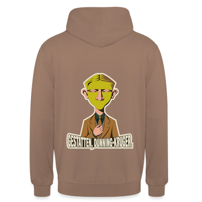 "Gestatten, Dunning-Kruger. Neue-Sachlichkeit-Motiv" Motiv-Hoodie unisex, Farbe Mokka