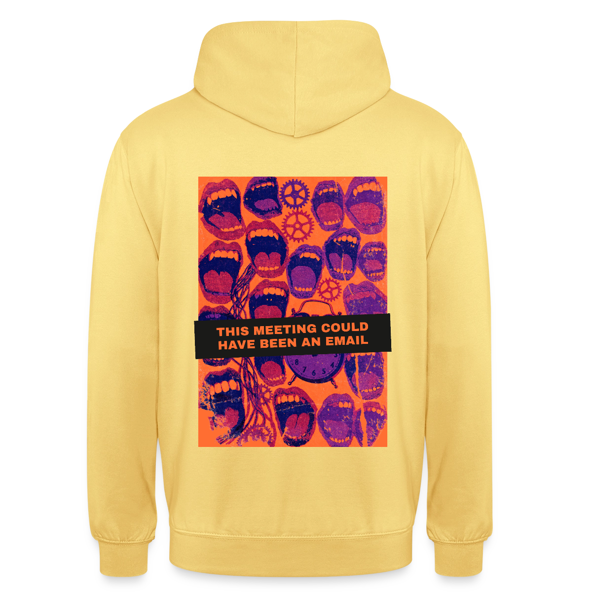 This meeting could have been an email. Raster-Motiv Motiv-Hoodie unisex, Farbe Zitronengelb